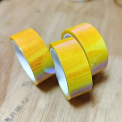 Iridescent Holographic Gradient Decorative Tape Set - Waterproof, Creative Stationery (3 - Pack) (YELLOW)