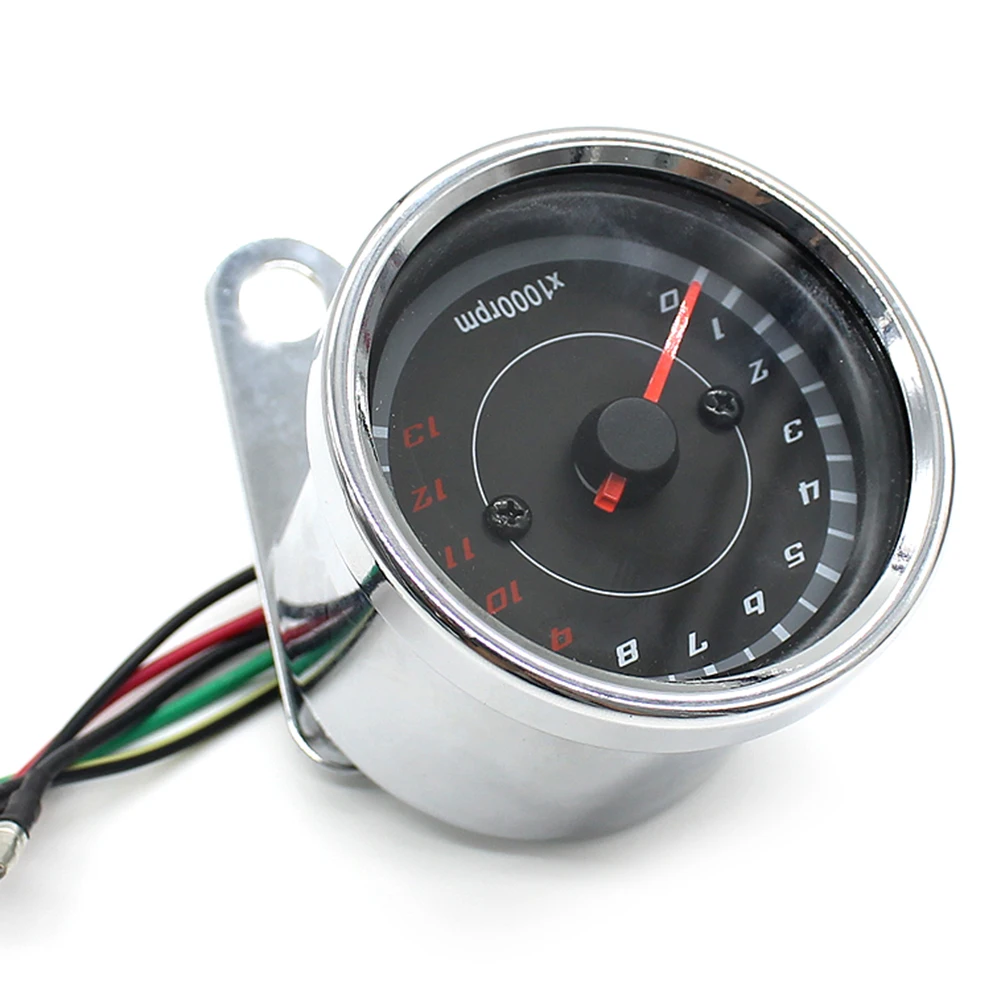 DC 12V Universal Motorcycle Tachometer Blue LED Backlight 1000RPM Electronic Tachometer Speedometer RPM Gauge