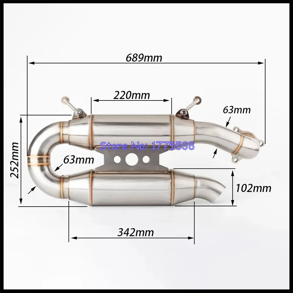 For Polaris Motorcycle UTV Exhaust Middle Link Pipe for Polaris RZR XP/XP4 Turbo RZR Turbo S/S4 2016-2021 RZR Turbo Models - Image 2