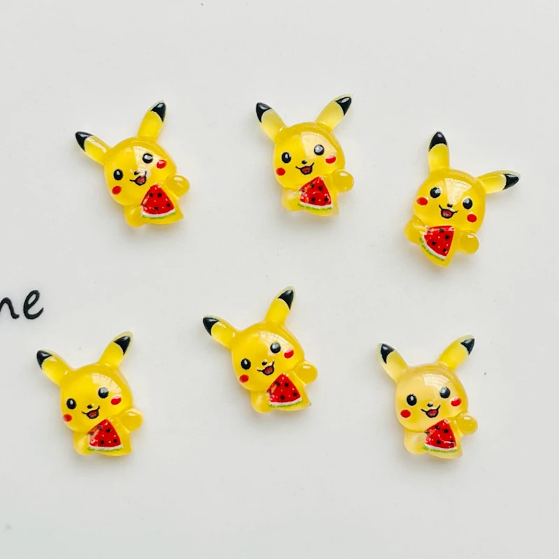 Resin Pikachu Ornament Jewelry Manicure Hairwear Accessories 50Pcs 10*12mm candy resin ornaments resin nail art crafts resin jewelry accessories cartoon animals nail art accessories cartoon animal nail art crafts resin embellishments