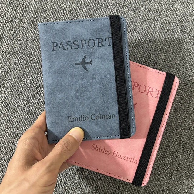 RFID Business Passport Covers Can Be Engarving Name Multi-Function ID Bank Card PU Leather Wallet Case 3