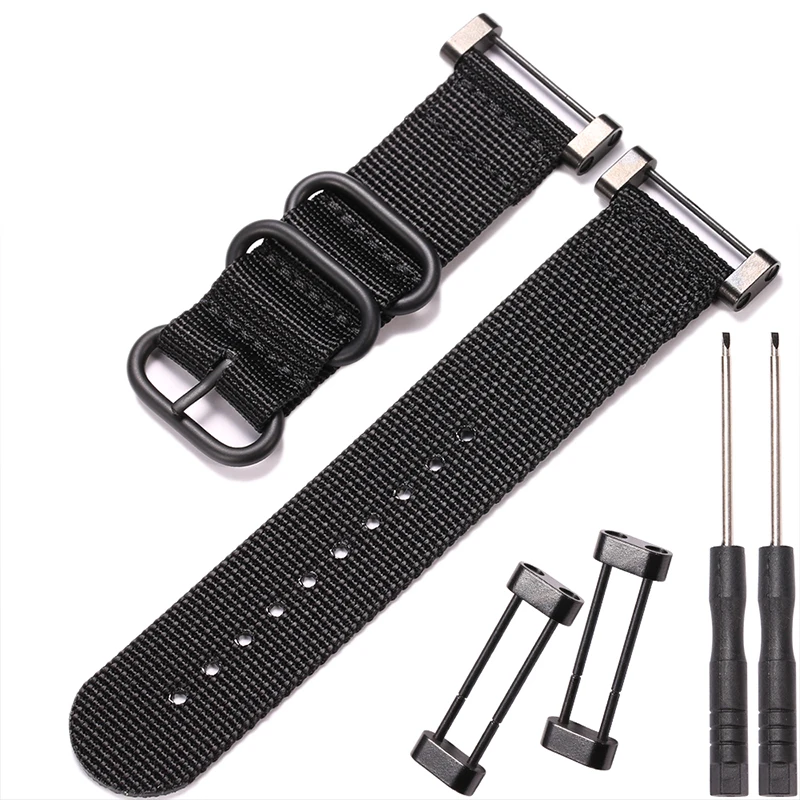 24mm Nylon Waterproof Smartwatch Band - Outdoor Sports Bracelet Accessory