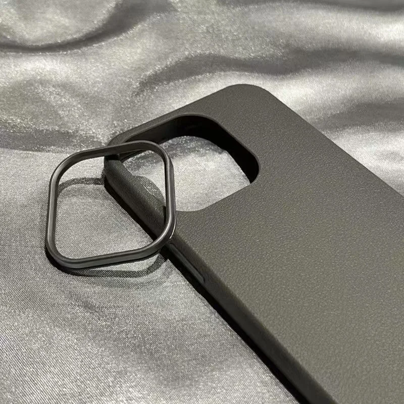 Matte Litchi Texture Leather Soft Shockproof Silicone Case