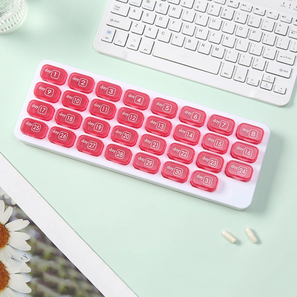 Large Portable Monthly Pill Organizer with Removable Daily Medication Pods