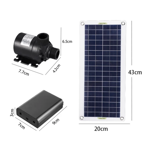 브러시리스 태양 전지 워터 펌프, 12V, 800l/h, 50W, RV, 보트, 자동차용 태양 전지 패널, 야외 배터리 공급, 캠핑, 여행용 4