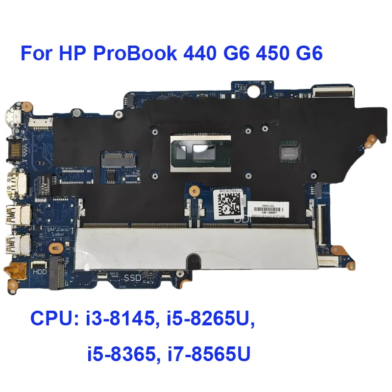 X8J-6L DAX8JMB16E0 For HP ProBook 440 450 G6 Motherboard with CPU Processor i3-8145U L44881-601 L44883-601 L44886-601 DAX8JMB16E
