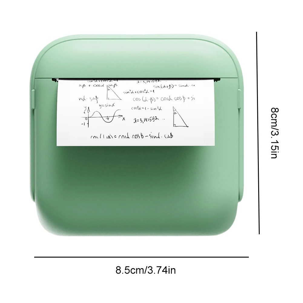 미니 휴대용 열전사 프린터(1롤 용지 포함) 무선 블루투스 호환 열전사 라벨 프린터(메모 작성용)