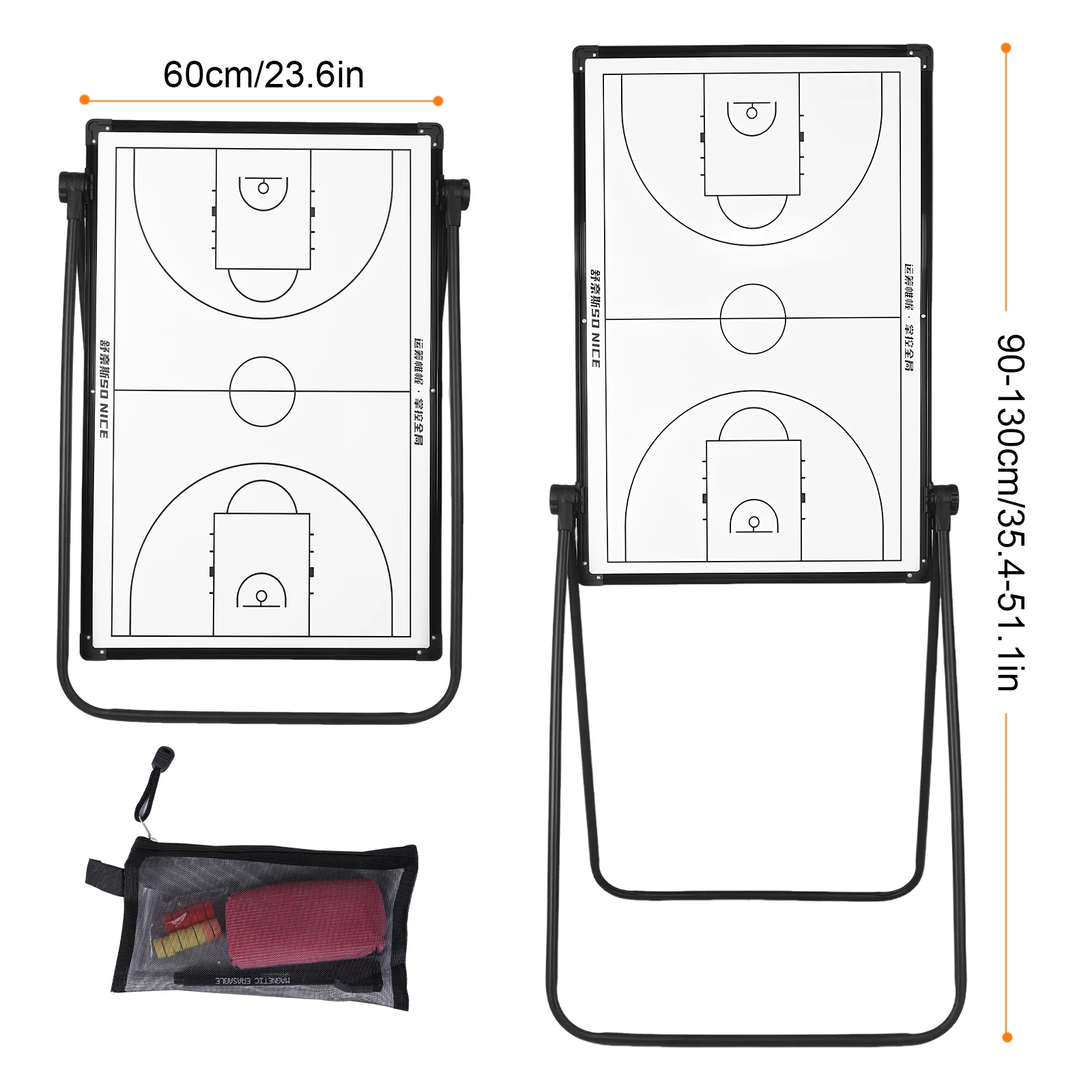 Double Sided Whiteboard Magnetic Board for Basketball Soccer Coaches