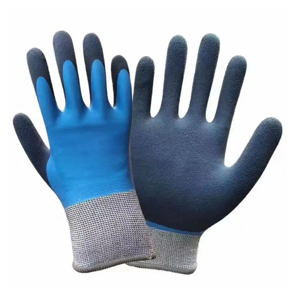 Full Finger Plush Lining Ice Fishing Gloves Waterproof Keep Warm Latex  Coated Work Gloves Thermal Winter Work Gardening Gloves