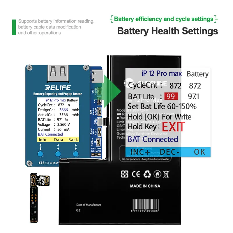 bateria-sem-cabo-relife-testador-de-configuracao-de-eficiencia-janela-pop-up-tempos-de-ciclo-ferramenta-modificar-dados-ip11-15pro-max-xa2-pro