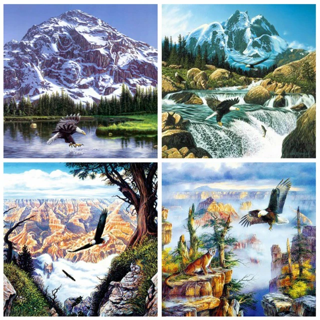 Diamond Painting Kits Mountains  5d Diy Diamond Painting Mountains - 5d  Diamond - Aliexpress