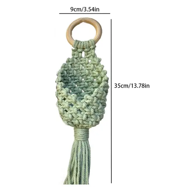 Színes Kézzel Készített Makrame Növényi Fogas Virágcserép Ültetvényes Akasztó Fali Dekoráció Udvari Kerti Függő Kosár - Image 5