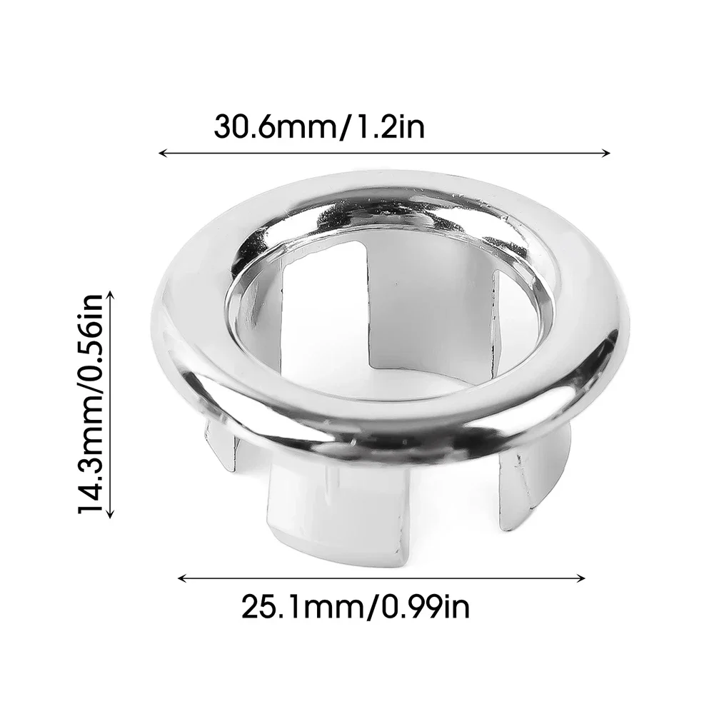 1 4Pcs Plastic Overflow Ring Wash Basin Decorated Cover Bathtub Overflow Plugs Bathroom Sink Spare Drain Strainer Accessories bathroom sink plug washbasin leak plug bathtub stopper basin drain cover sink hole cover bathroom water stopper drain seal plug