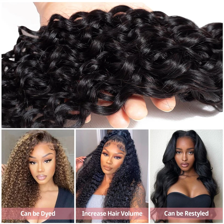 Curly Human Hair Bundles 1/3/4 Pieces Indian Hair Extensions For Women 30Inch Bundles Human