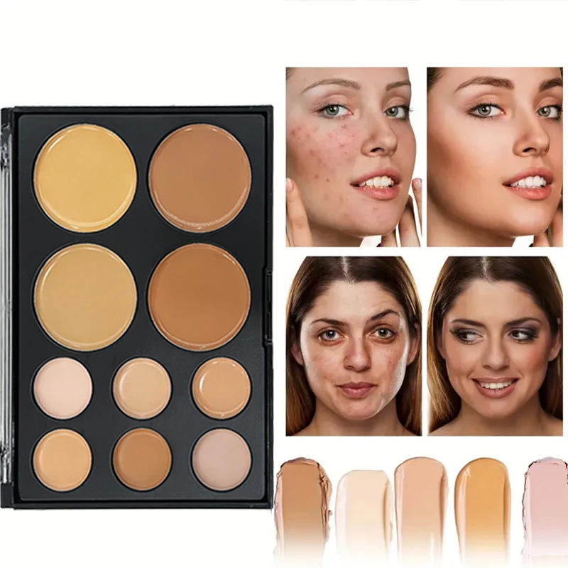 Concealer Palette 10 Colors Eye Repairing Base Matte Dark Circles Tattoo Contour Covering Concealer Cream Makeup