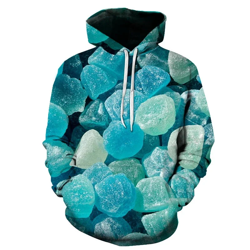 Colourful Candy Hoodies For Men Women Autumn Casual Pullovers 3D Print Lollipops Hoodie Boy Girl Children Funny Harajuku Clothes
