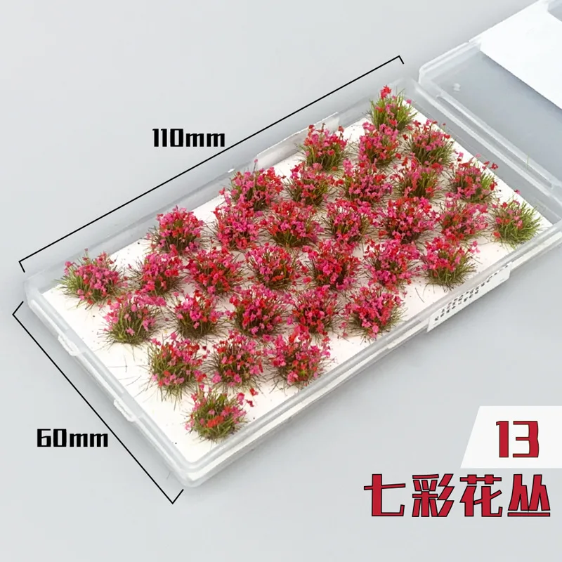 32Pcs/Box Simulation Flowers Grass Clusters Model Miniature Plant Materials for Sand Table Garden Scene Layout plant diorama kits