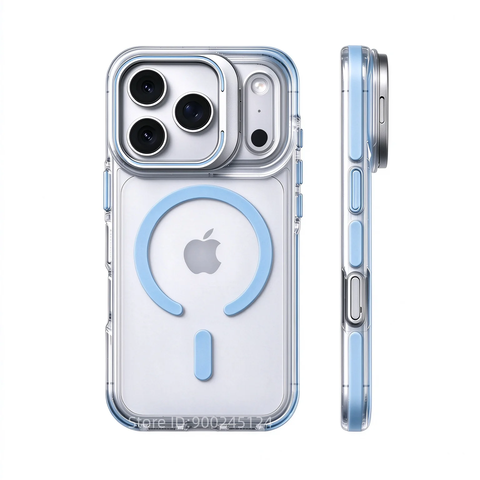 Luxury Shockproof Magnetic Clear Bumper Case with Lens Protection and Stand Feature