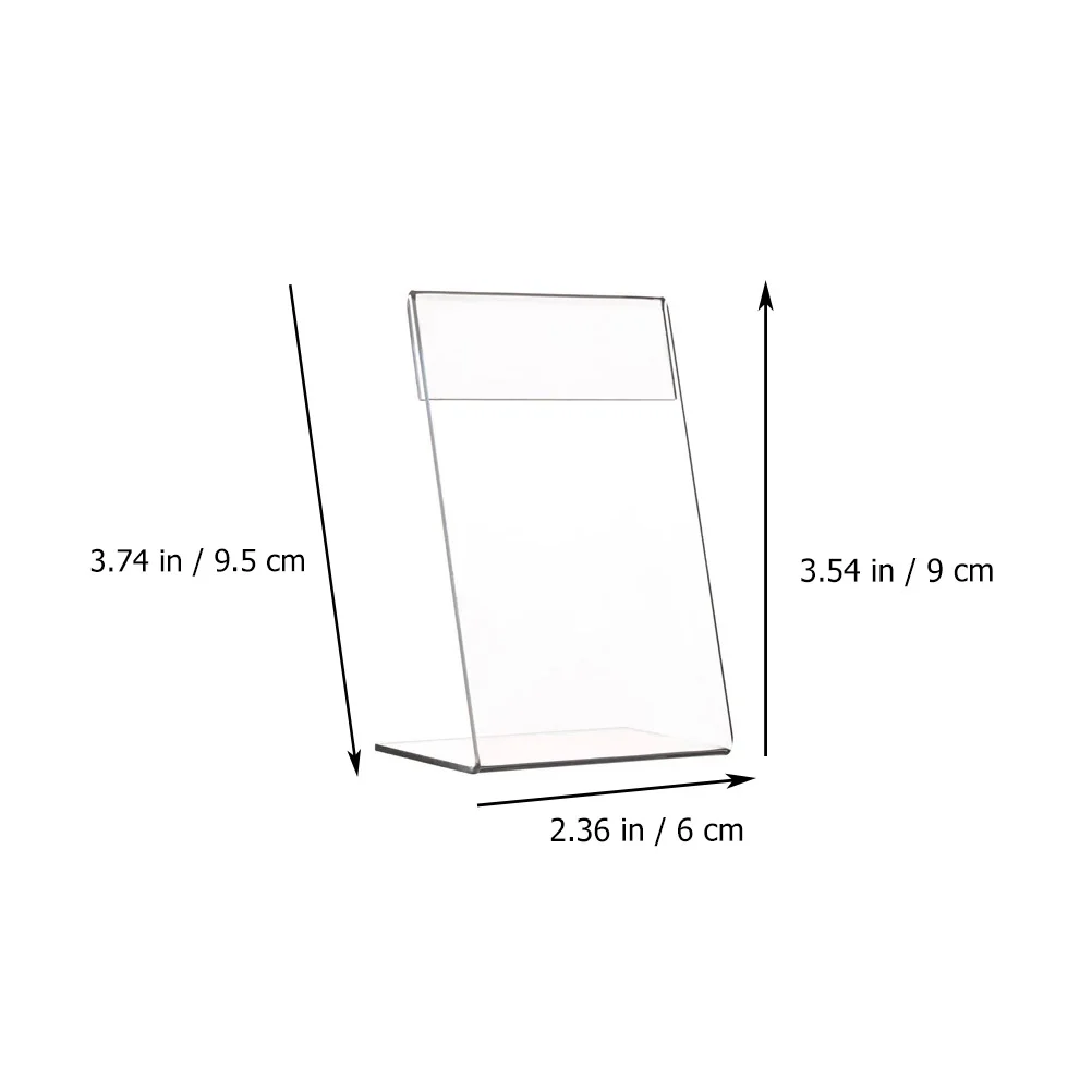 9Pcs Acrylic Price Tags L Shaped Display Stands Slanted Sign Holders High End Plastic Menu Name Card Practical 2