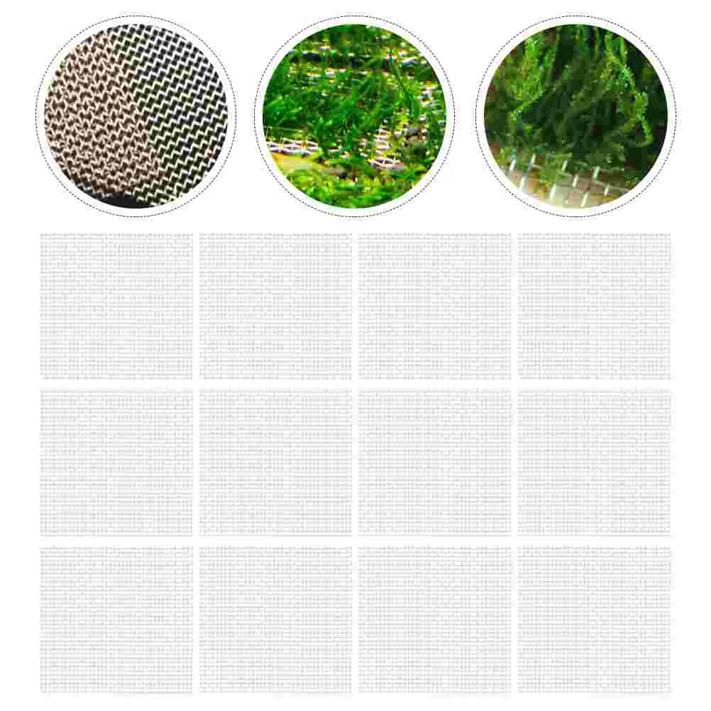 

12 Pcs Aquatic Mesh Pad Moss Fish Tank Accessories Stainless Steel Wire Aquascape