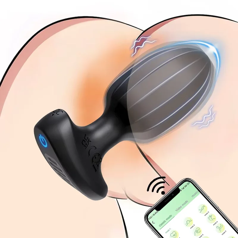 Leistungsstarke Anal Plug Vibrator Butt Plug Männer Weibliche Masturbator APP Prostata-massagegerät Stimulator Erwachsene Sex Spielzeug für Frauen Homosexuell 18 + 1