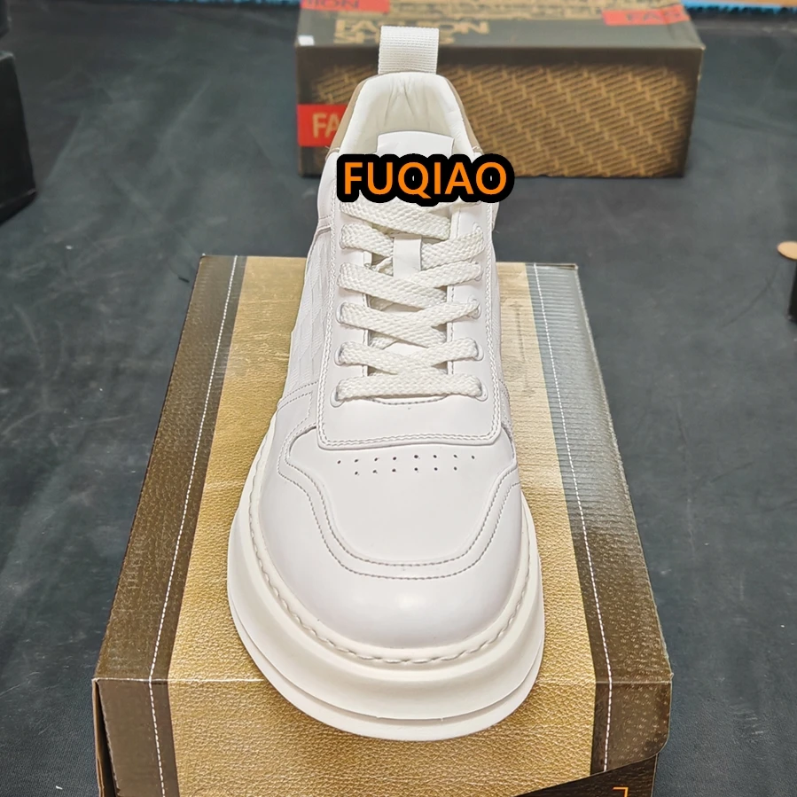 Echtes Leder 6 cm Höhe Erhöhen Paar Turnschuhe Große Größe Casual Aufzug Schuhe Männer Frauen Komfort Dicke Sohle Plattform Schuhe – Detail 6