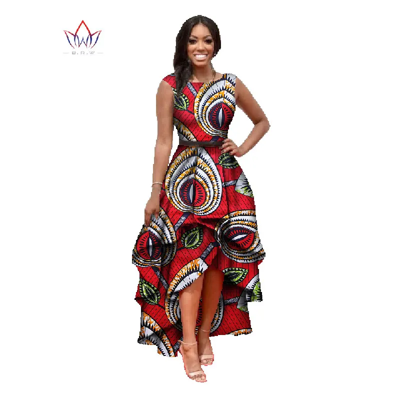 

In Stock African Clothes For Women O-neck African Dashiki Dresses Cotton Dress Sleeveless African Print Dress Big Size 4xl WY447