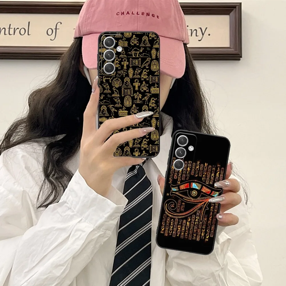 Ancient Egypt Mobile Cell Phone Case For Samsung Galaxy S24 S23 S22 S21 S20 S10 S9 Plus Fe Ultra Lite Black Phone Cover Funda