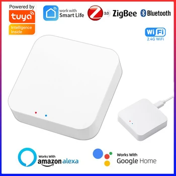 Wireless  Multi-mode Smart Gateway ZigBee Bluetooth Mesh Hub Work with Tuya Smart life App Voice Control via Alexa Google Home 1