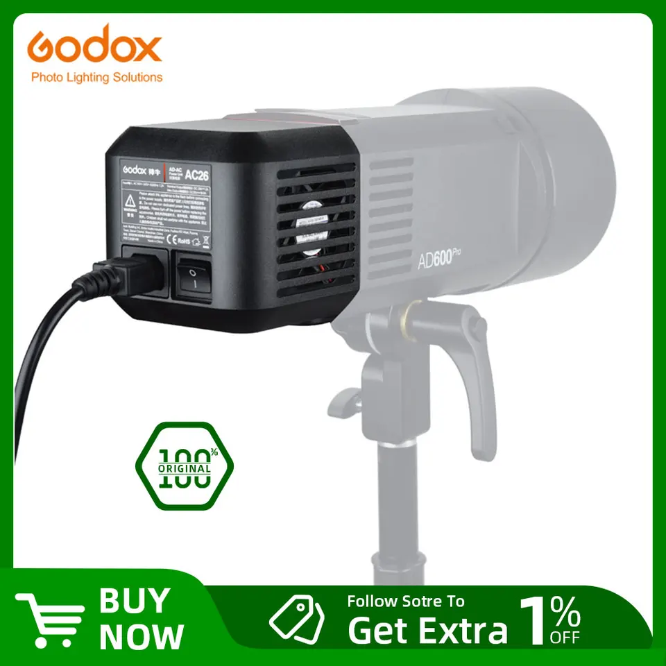 Godox AC26 電源 AD600Pro AC 電源アダプタ 110V 220V ユニバーサル 