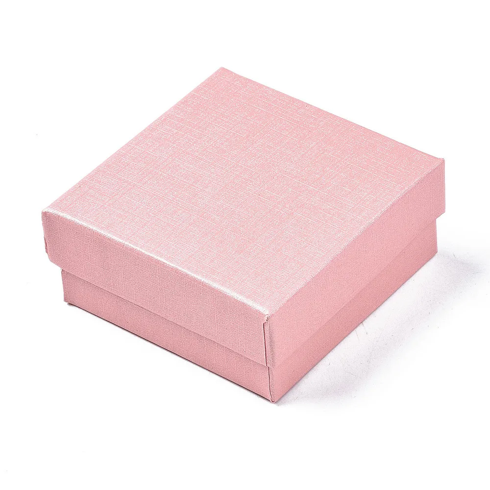 PandaHall 12 Stück Quadratische Schmuckboxen aus Karton mit Schwamm, 7,4x7,4x3,2cm für Ring-, Ohrring- und Halsketten-Präsentation sowie Geschenkverpackung – Detail 9