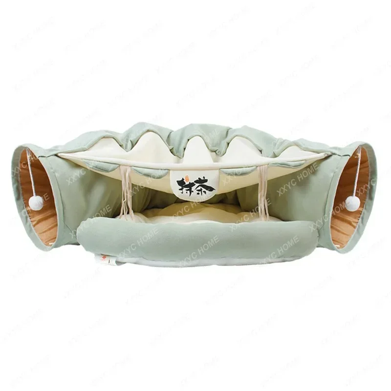 Imported Cat Tunnel Cat Nest Donut Channel Crawling Shelter Rolling Dragon Maze a Facility for Children to Bore Toy Pet