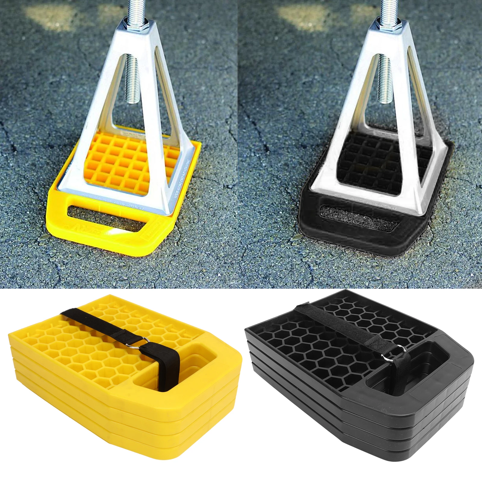 Pwshymi-Stabilisateur Jack Pad 4PCS RV Jack Pad Empêcher les vérins de Pwshymi-Stabilisateur Jack Pad 4PCS RV Jack Pad Empêcher les vérins de