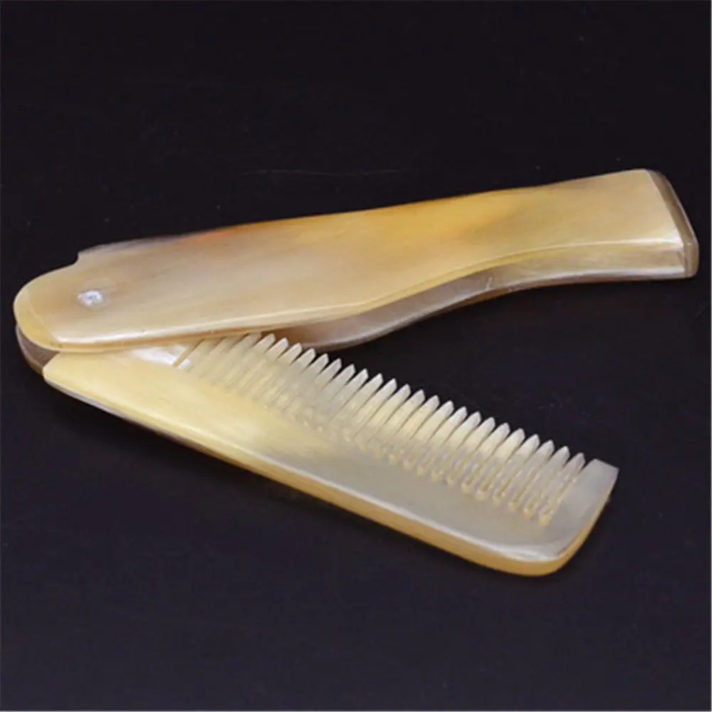 Foldable Yak Horn Comb Pockets Clip Moustache Beard Styling Tool Portable Comb Hairdressing Hair Hair Care Tools