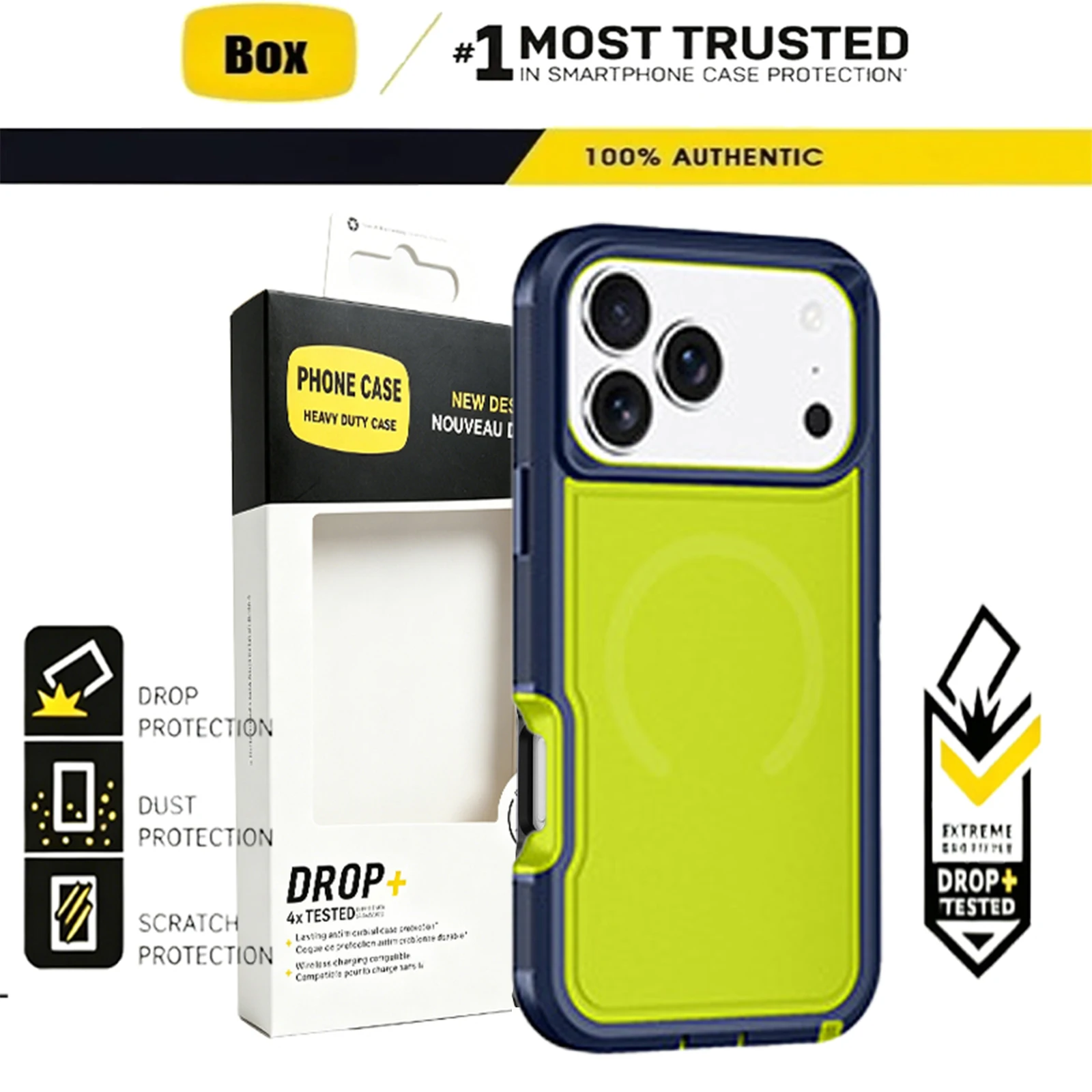 Heavy Duty Armor Defender Magnetic Phone Case - Shockproof Protective Cover with MagSafe Charging Compatibility