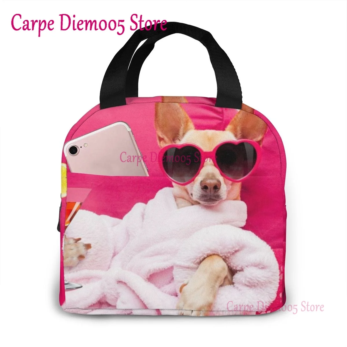 Borsa Pranzo Isotermica Con Stampa Chihuahua: La Compagna Perfetta Per Ufficio, Scuola E PicNic!