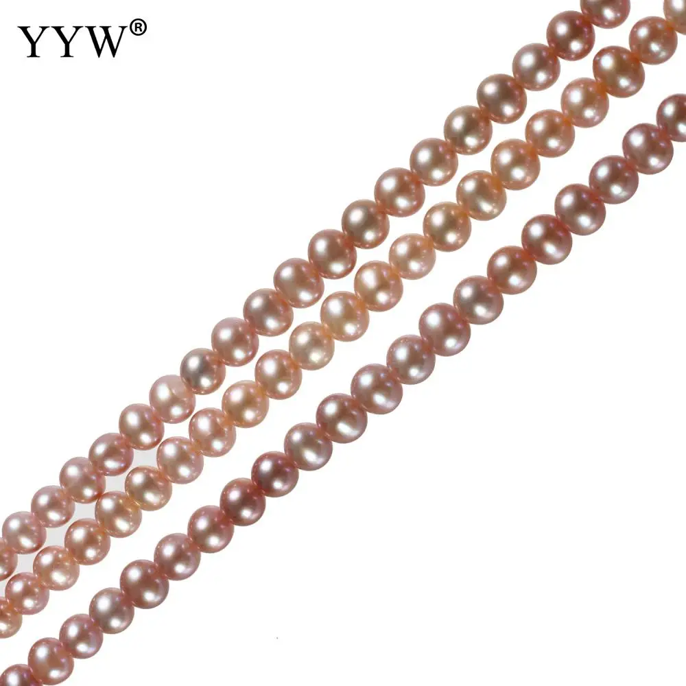 

8-9mm Natural Freshwater White Purple Pearl Beads 15.7 Inch Cultured Round Pearl Beads For Jewelry Making DIY Bracelet Necklace
