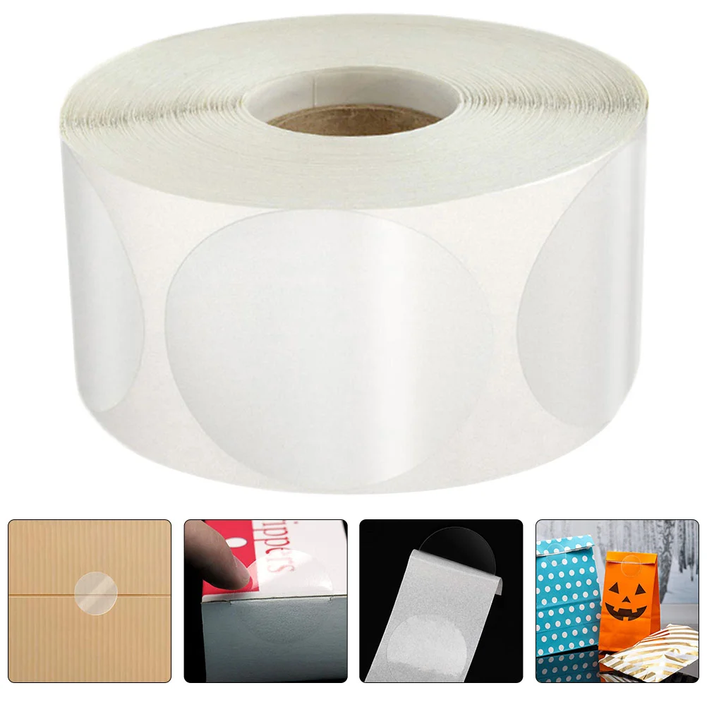 

1 Roll of Adhesive Dot Stickers Clear Envelope Seal Stickers Clear Circle Stickers