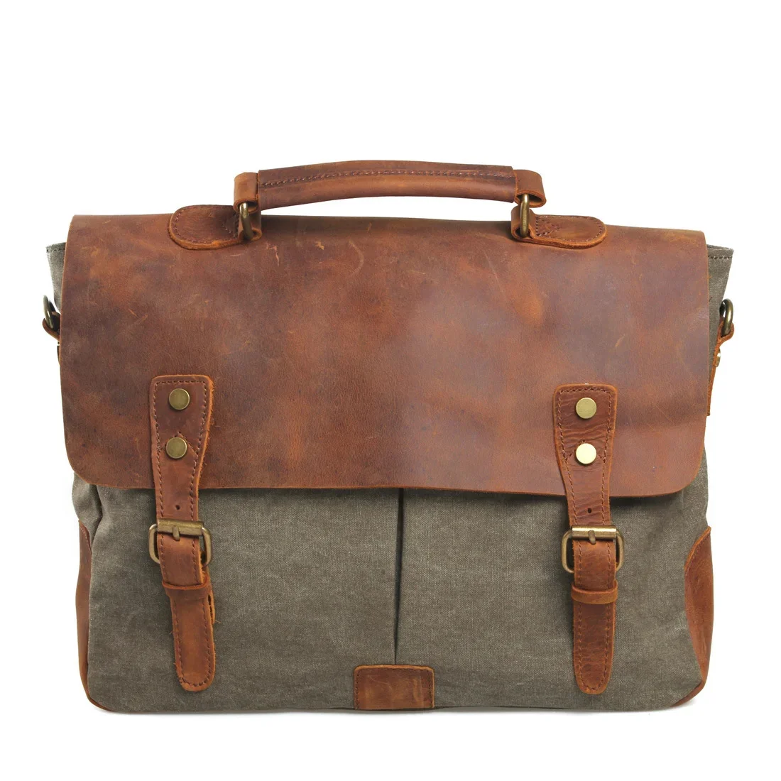 

Vintage Waxed Canvas Male Messenger Bag Oiled Leather Military Business Large Capacity School Laptop Crossbody s for men