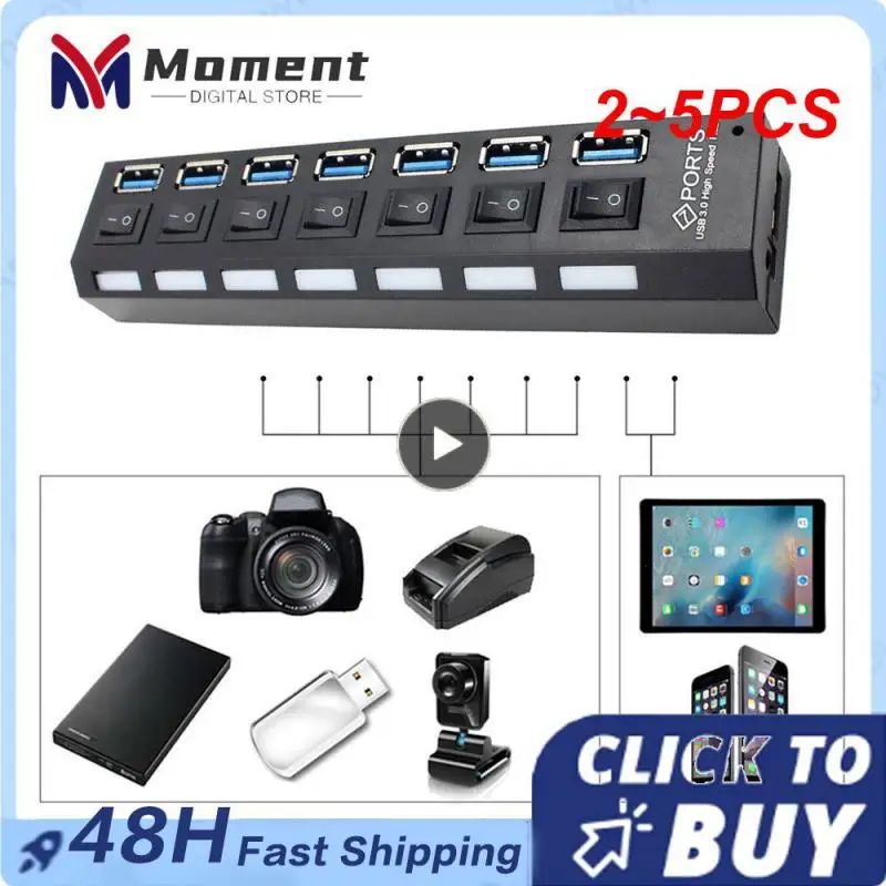 3.0 허브 USB 허브 3.0, 멀티 USB 분배기, 4/7 포트, 다중 확장기, PC용 전원 어댑터, USB3 허브, 스위치 포함, 2  5 개
