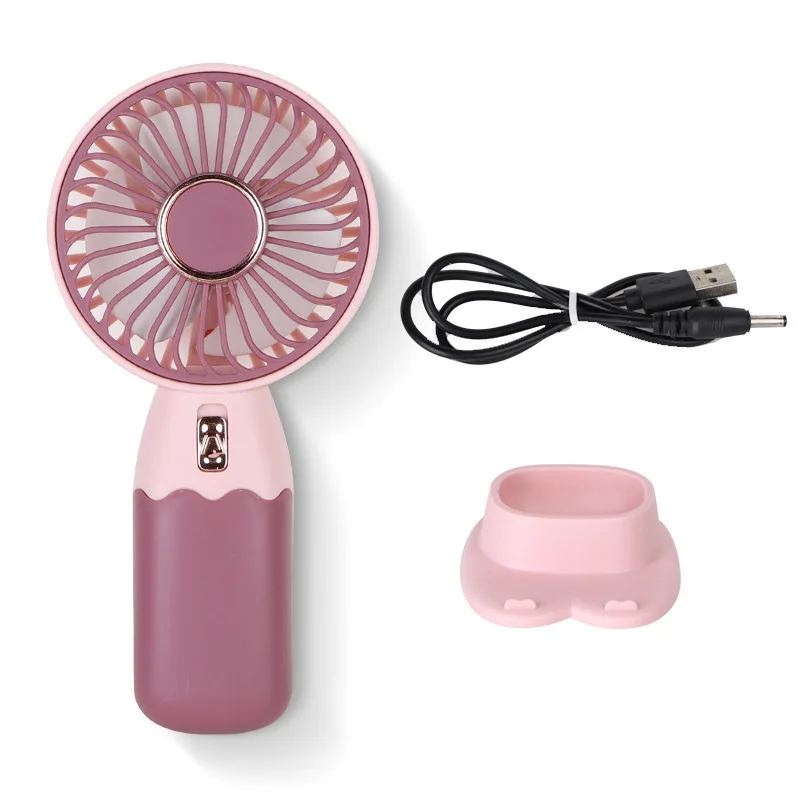 Portable 2-in-1 Mini Electric Fan with Rechargeable USB and Mobile Phone Stand Function