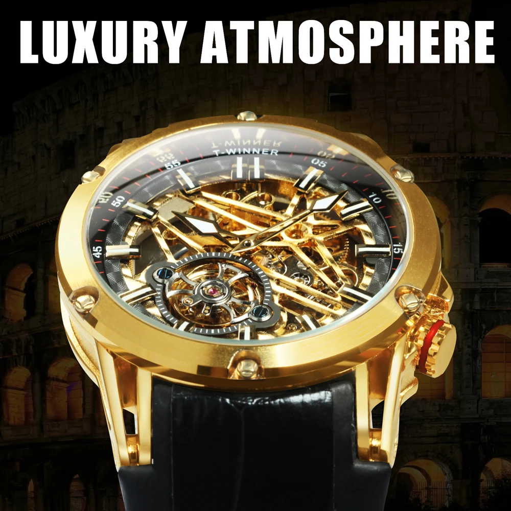 Luxury Waterproof Automatic Skeleton Mechanical Wristwatches Stainless Steel Band Relogio Masculino