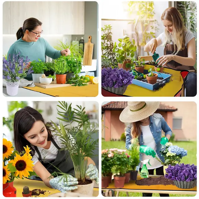 Plant Repotting Mat Waterproof Gardening Pots Mat Transplanting Flower Control Potting Tray Folding Succulent Soil Change Mat 5
