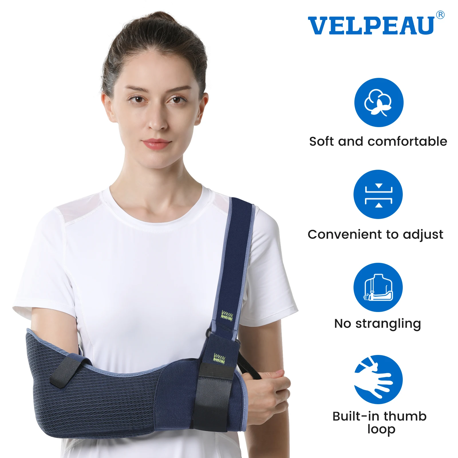 Shoulder brace VELPEAU arm sling immobilizer for elbow injury dislocated shoulder and rotator cuff arm sling support medical