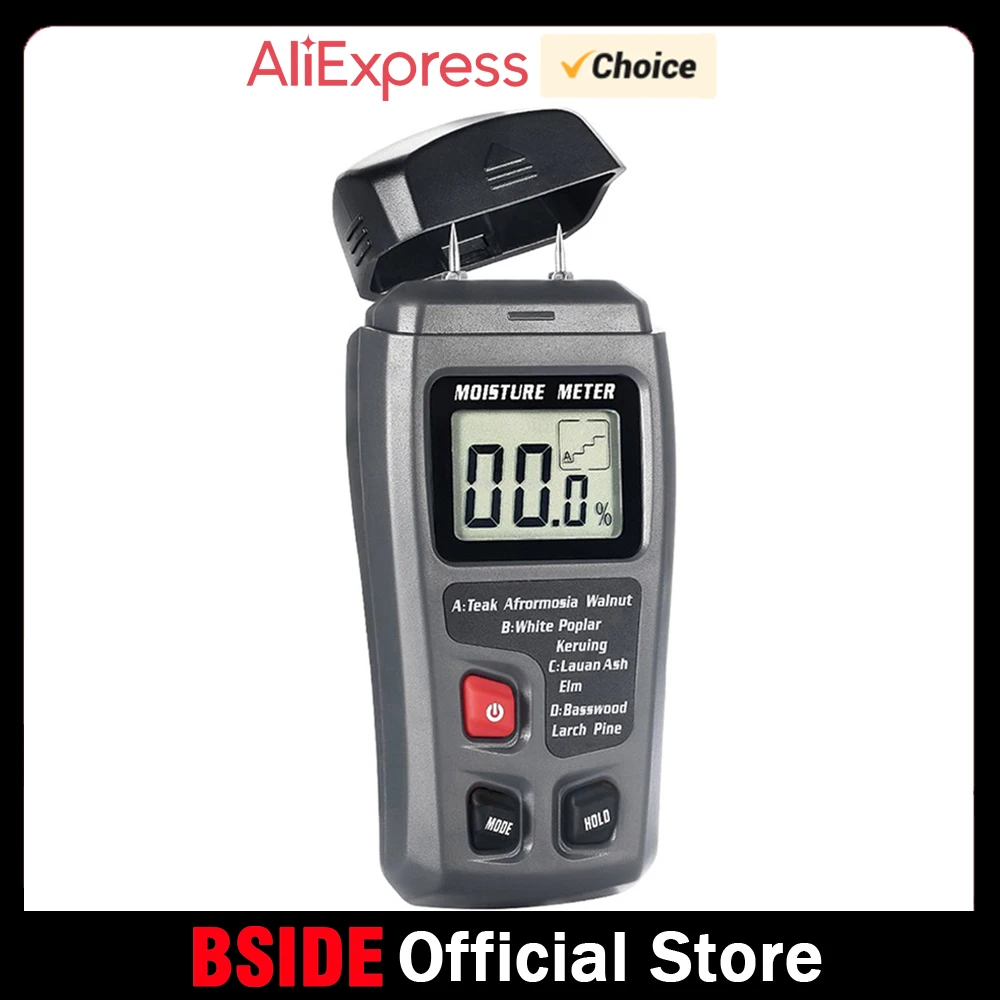 Digital Wood Moisture Meter Professional 0~99.9% Timber Hygrometer Portable Tool LCD Display Handheld Timber Damp Detector EMT01 wood moisture meter