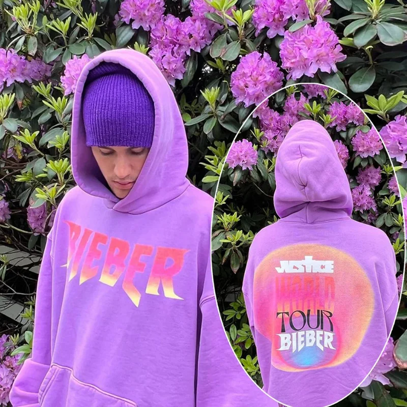 Justice World Tour Bieber Hoodie Women Men Justin Bieber New Merch Concert Hooded  Sweatshirt Fleece Pullover Graphic Hoodie Coat - AliExpress