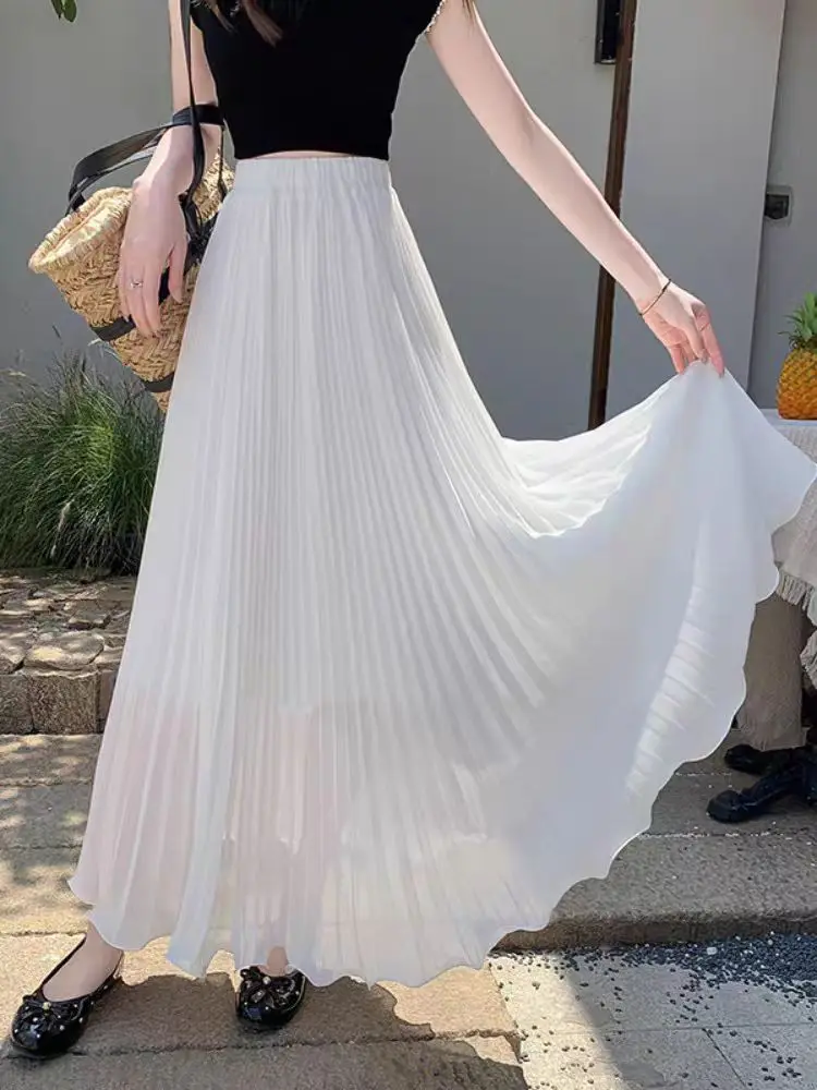 Layered Chiffon Chiffon Maxi Skirt Quilt Denim Plaid Patchwork