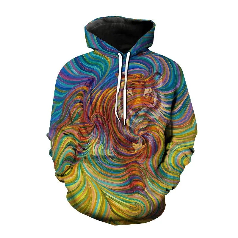 thumbnail image 1 of Sudadera con estampado de tigre para hombre, nueva moda 2023, sudadera holgada con bolsillo y estampado 3D, sudadera de manga larga, ropa para hombre, 1 of 5