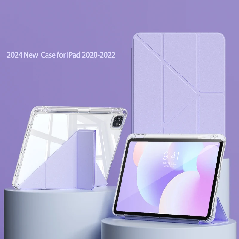Per Ipad Pro 12.9 2022 M2 Custodia 2020 4Th Pro 11 M1 Custodia Protettiva Staffa Multi-Piega 2024 Cover Per Ipad Air 5 10Th 10.9 10.2