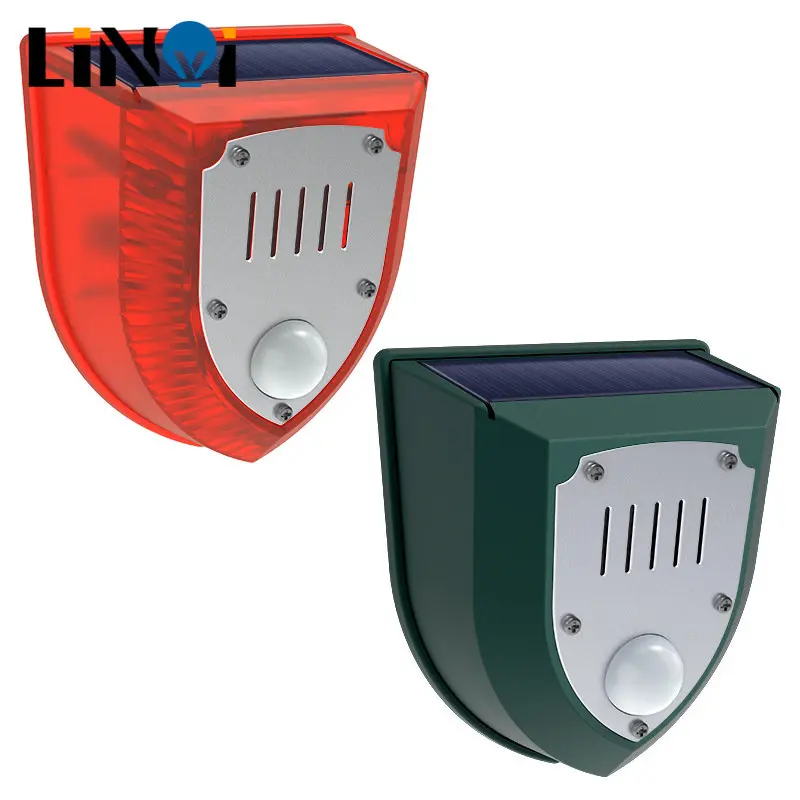 Solar Security Alarm Lights,gunshot Sounds & Dog Barking Sound & Light